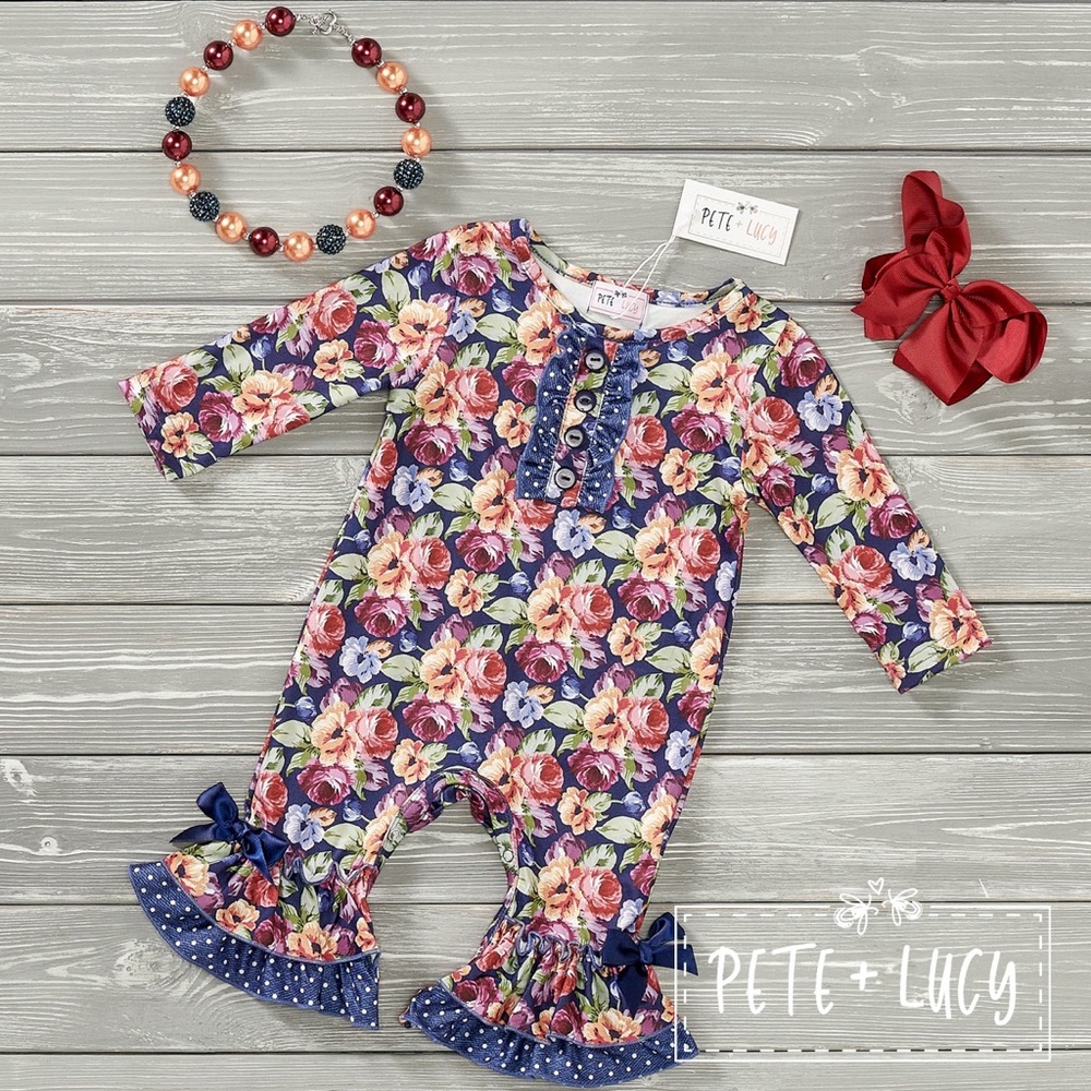Full of flowers Floral Kids Romper - Multicolor